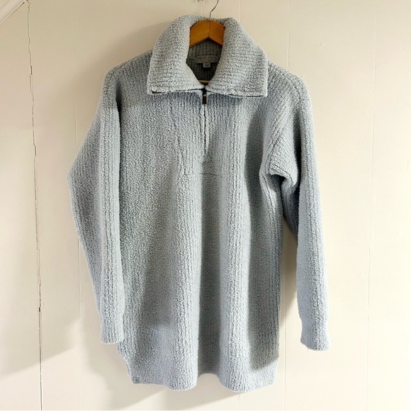 Barefoot Dreams CozyChic Half Zip Tunic in Ocean sz S - Picture 3 of 5